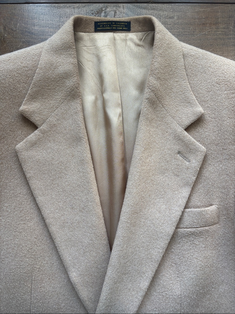 Vintage Camel Hair Beige Tan Sport Coat Overcoat